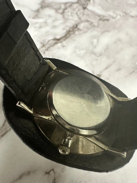 Vintage ZZYZX Watch Black Domed Case Confetti Foil Inlay Black Band New Battery main image 9